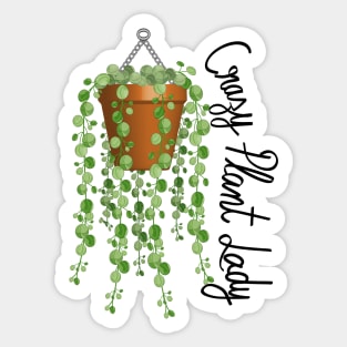 Crazy Plant Lady - Strings Of Pearls Sticker